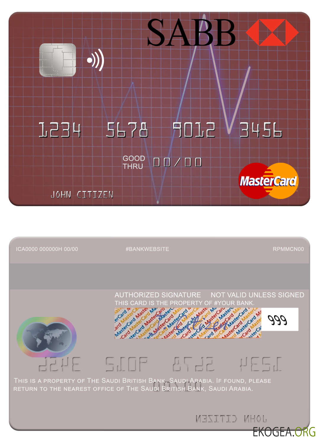 Arabie Saoudite La carte mastercard de la Saudi British Bank